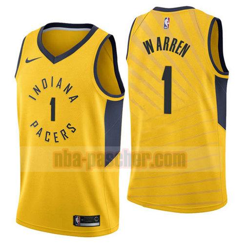 Maillot Indiana Pacers Homme T.J. Warren 1 2018-2019 Jaune