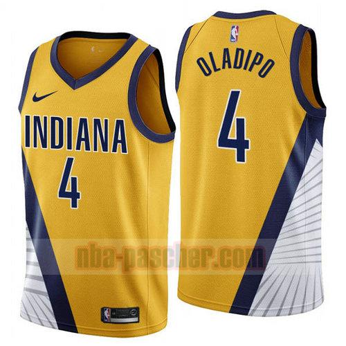 Maillot Indiana Pacers Homme Victor Oladipo 4 2019-2020 Jaune