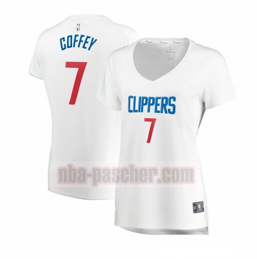 Maillot Los Angeles Clippers Femme Amir Coffey 7 association edition Blanc
