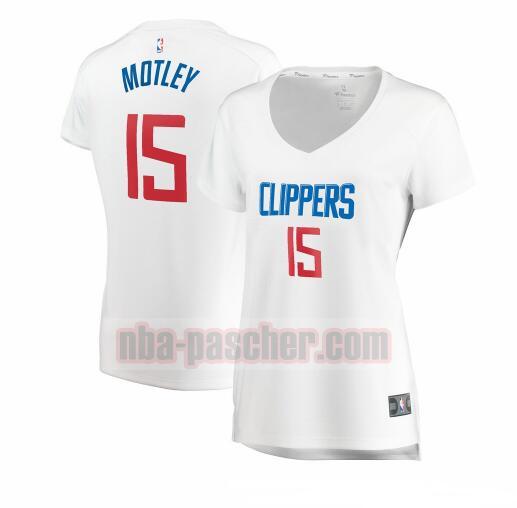 Maillot Los Angeles Clippers Femme Johnathan Motley 15 association edition Blanc