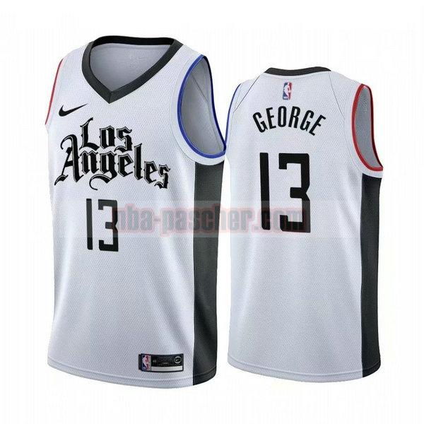 Maillot Los Angeles Clippers Homme George Braves 13 Édition City 2019-20 blanc