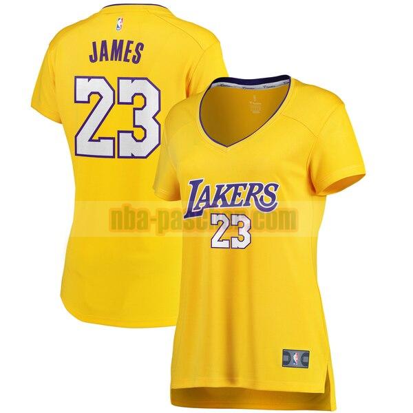 Maillot Los Angeles Lakers Femme LeBron James 23 icon edition Jaune