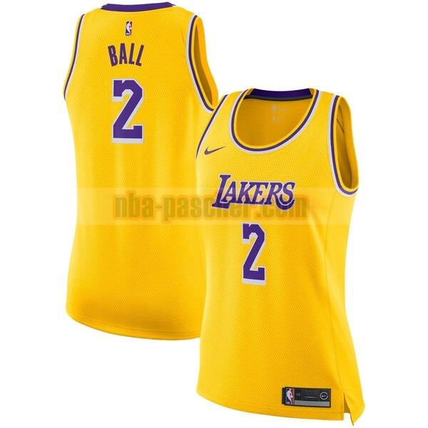 Maillot Los Angeles Lakers Femme Lonzo Ball 2 Nike icon edition Jaune