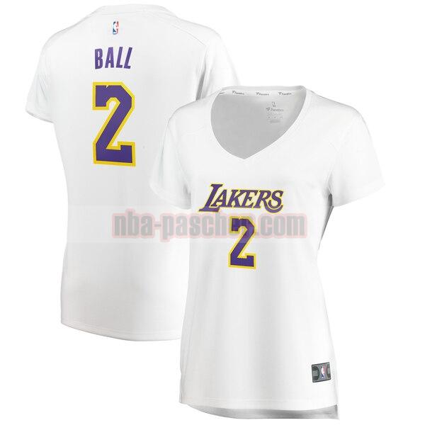 Maillot Los Angeles Lakers Femme Lonzo Ball 2 association edition Blanc
