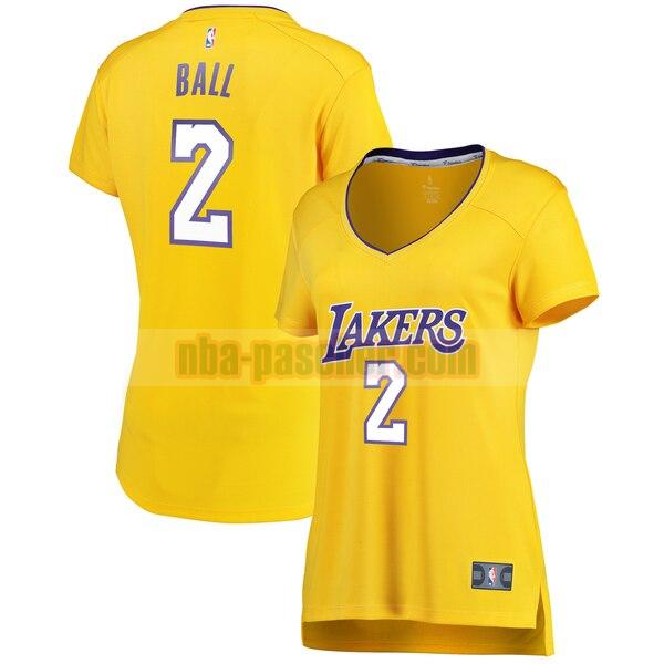 Maillot Los Angeles Lakers Femme Lonzo Ball 2 icon edition Jaune