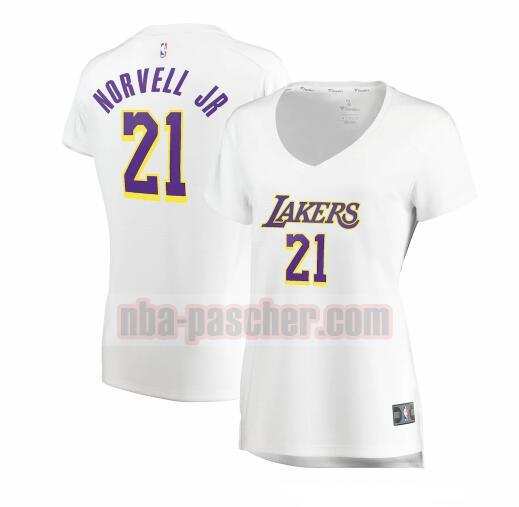 Maillot Los Angeles Lakers Femme Zach Norvell 21 association edition Blanc