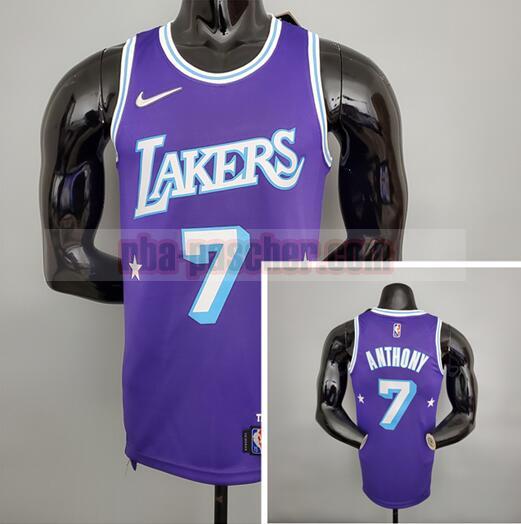 Maillot Los Angeles Lakers Homme Anthony 7 Edición de la ciudad del 75 aniversario de 2022 Pourpre