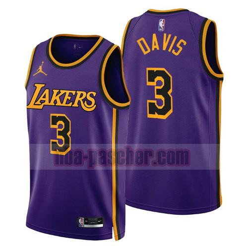 Maillot Los Angeles Lakers Homme Anthony Davis 3 2022-2023 Statement Edition Pourpre