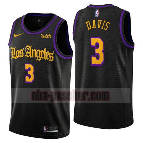 Maillot Los Angeles Lakers Homme Anthony Davis 3 latin Noir