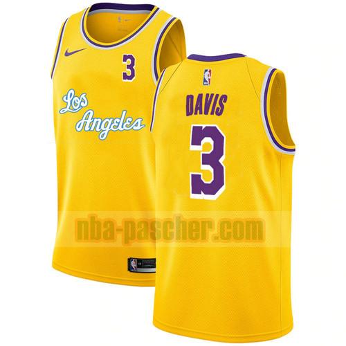 Maillot Los Angeles Lakers Homme Anthony Davis 3 Édition City 2020-21 Jaune