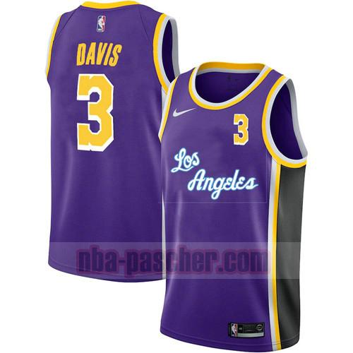 Maillot Los Angeles Lakers Homme Anthony Davis 3 Édition City 2020-21 Pourpre