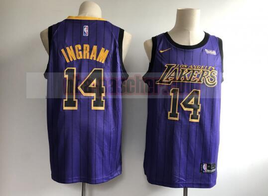Maillot Los Angeles Lakers Homme Brandon Ingram 14 Basket-ball 2019 Pourpre