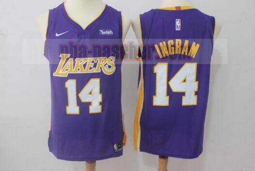 Maillot Los Angeles Lakers Homme Brandon Ingram 14 Basketball Pourpre