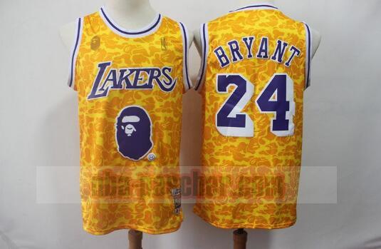 Maillot Los Angeles Lakers Homme Bryant Yellow 24 Basket-ball 2019 Jaune