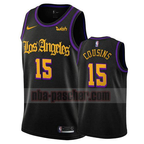 Maillot Los Angeles Lakers Homme DeMarcus Cousins 15 latin Noir