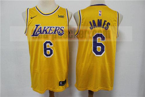 Maillot Los Angeles Lakers Homme JAMES 6 Édition Fan jaune
