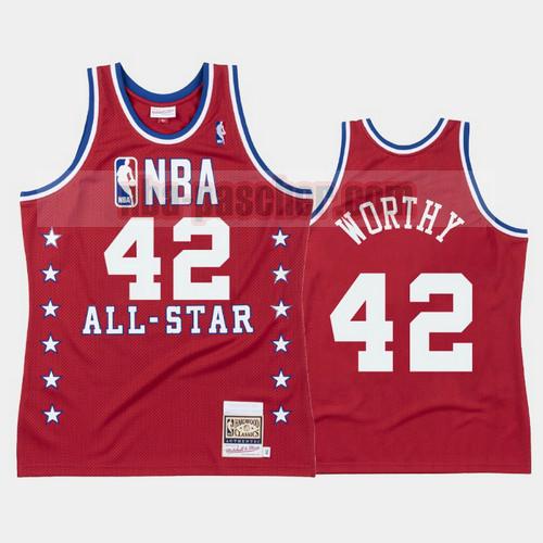 Maillot Los Angeles Lakers Homme James Worthy 42 All Star 1988 Rouge