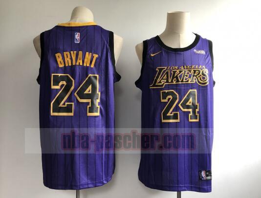 Maillot Los Angeles Lakers Homme Kobe Bryant 24 Basket-ball 2019 Pourpre