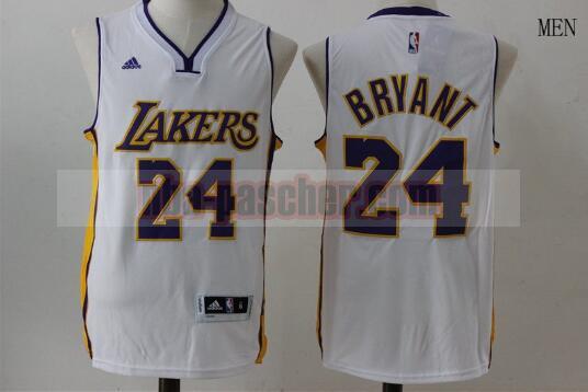 Maillot Los Angeles Lakers Homme Kobe Bryant 24 Basketball Blanc