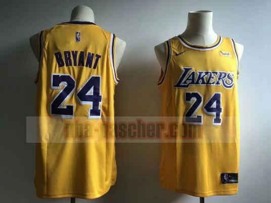 Maillot Los Angeles Lakers Homme Kobe Bryant 24 Basketball pas cher Jaune