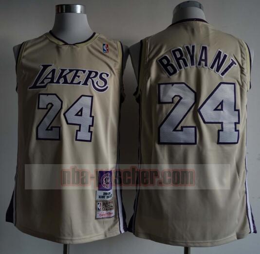 Maillot Los Angeles Lakers Homme Kobe Bryant 24 Bois franc classique Blanc