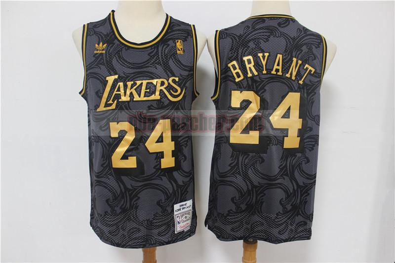 Maillot Los Angeles Lakers Homme Kobe Bryant 24 édition limitée rétro gris