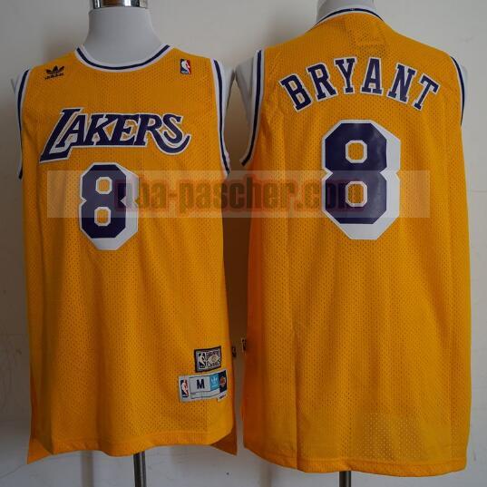 Maillot Los Angeles Lakers Homme Kobe Bryant 8 Basketball Jaune