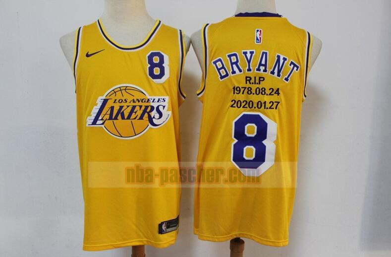 Maillot Los Angeles Lakers Homme Kobe Bryant 8 Jaune