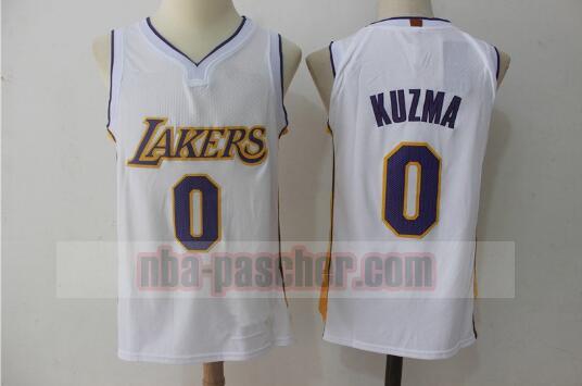 Maillot Los Angeles Lakers Homme Kyle Kuzma 0 Basketball Blanc