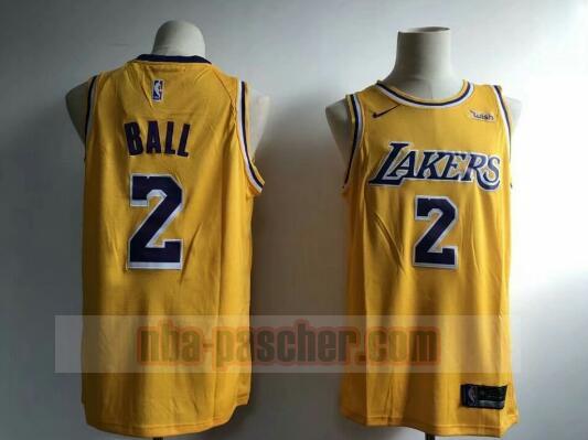 Maillot Los Angeles Lakers Homme Lonzo Ball 2 Basket-ball 2019 Jaune