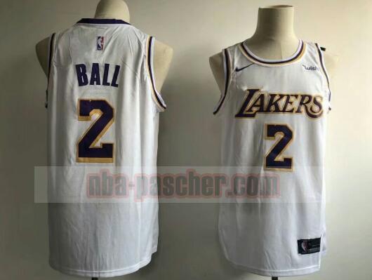 Maillot Los Angeles Lakers Homme Lonzo Ball 2 Blanc