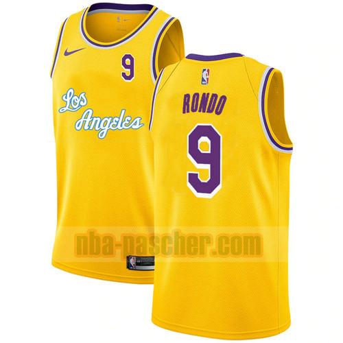 Maillot Los Angeles Lakers Homme Rajon Rondo 9 Édition City 2020-21 Jaune