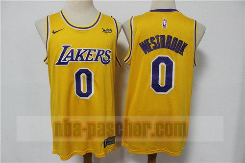 Maillot Los Angeles Lakers Homme WESTBROOK 0 Édition Fan jaune