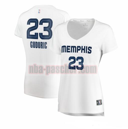Maillot Memphis Grizzlies Femme Marko Guduric 23 association edition Blanc