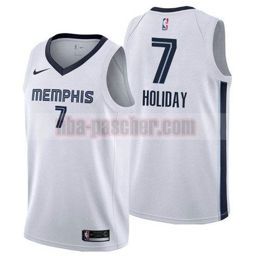 Maillot Memphis Grizzlies Homme Justin Holiday 7 2018-2019 blanc