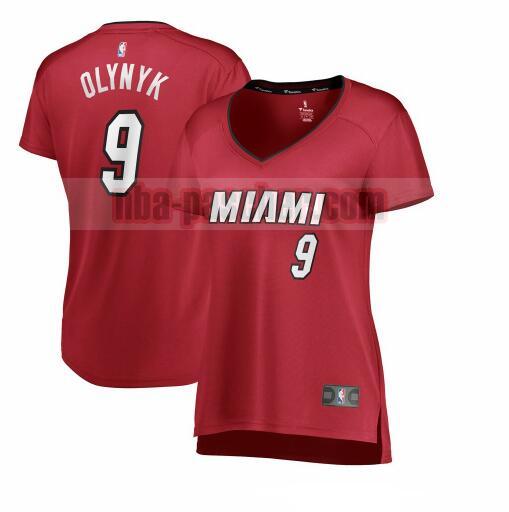 Maillot Miami Heat Femme Kelly Olynyk 9 statement edition Rouge