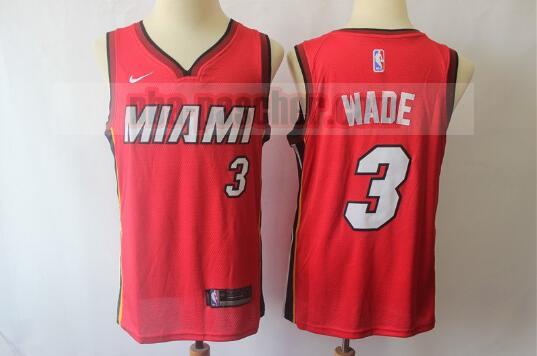 Maillot Miami Heat Homme Authentic Wade 3 Basketball Rouge