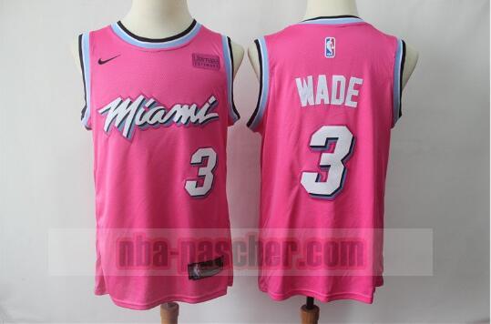 Maillot Miami Heat Homme Authentic Wade 3 Édition gagnée 2019 Rosa