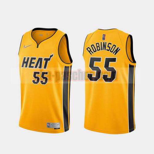 Maillot Miami Heat Homme Duncan Robinson 55 2020-21 Earned Edition Jaune