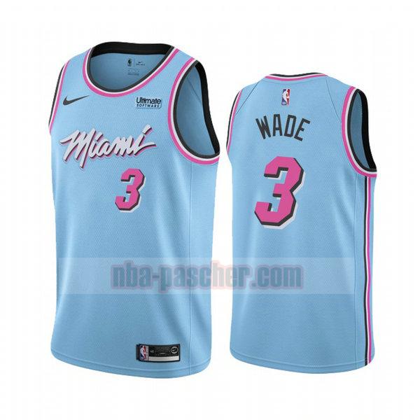 Maillot Miami Heat Homme Dwyane Wade 3 2020-21 saison déclaration Bleu