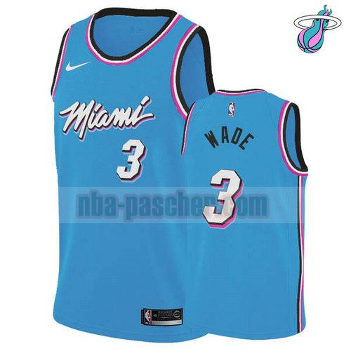 Maillot Miami Heat Homme Dwyane Wade 3 vice night Bleu