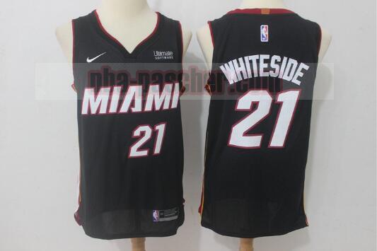 Maillot Miami Heat Homme Hassan Whiteside 21 Basketball Noir
