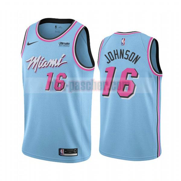 Maillot Miami Heat Homme James Johnson 16 2020-21 saison déclaration Bleu