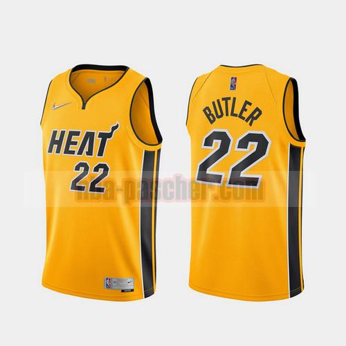 Maillot Miami Heat Homme Jimmy Butler 22 2020-21 Earned Edition Jaune