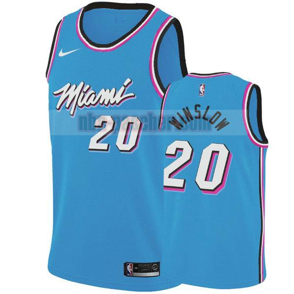 Maillot Miami Heat Homme Justise Winslow 20 2019-2020 Bleu