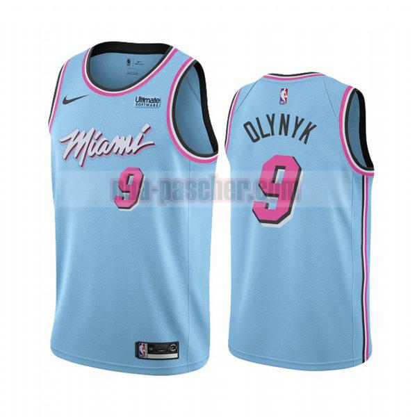 Maillot Miami Heat Homme Kelly Olynyk 9 2020-21 saison déclaration Bleu