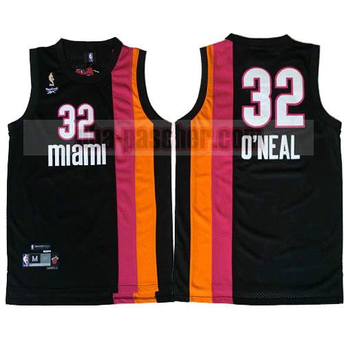 Maillot Miami Heat Homme Shaquille O'Neal 32 retro Noir
