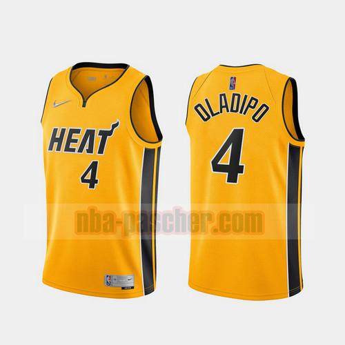 Maillot Miami Heat Homme Victor Oladipo Heat 4 2020-21 Earned Edition Jaune