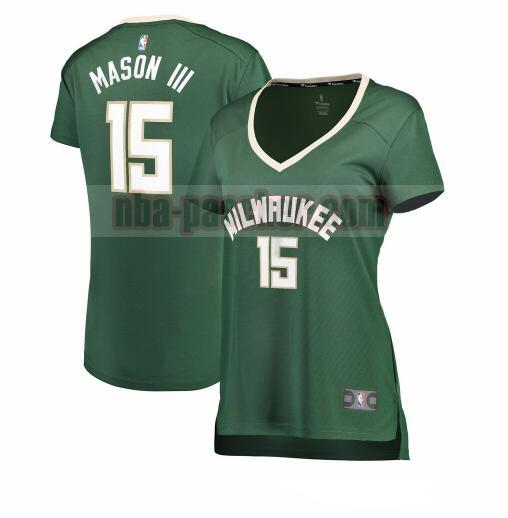 Maillot Milwaukee Bucks Femme Frank Mason III 15 icon edition Vert
