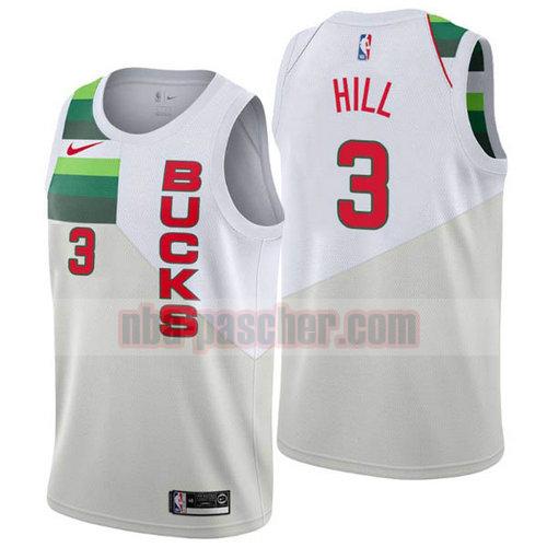 Maillot Milwaukee Bucks Homme George Hill 3 Earned 2019 White